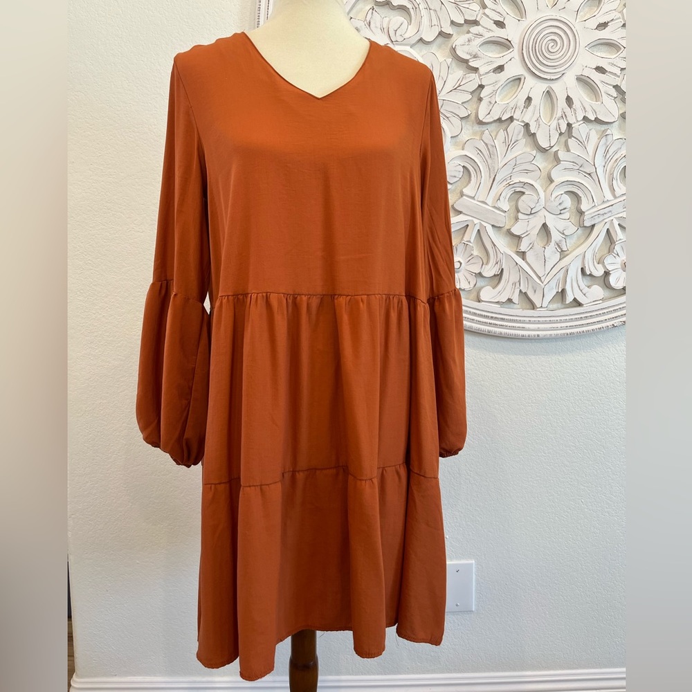 Women's Short Sleeve Tunic Dress V Neck Ruffle Loose Mini Swing Shift